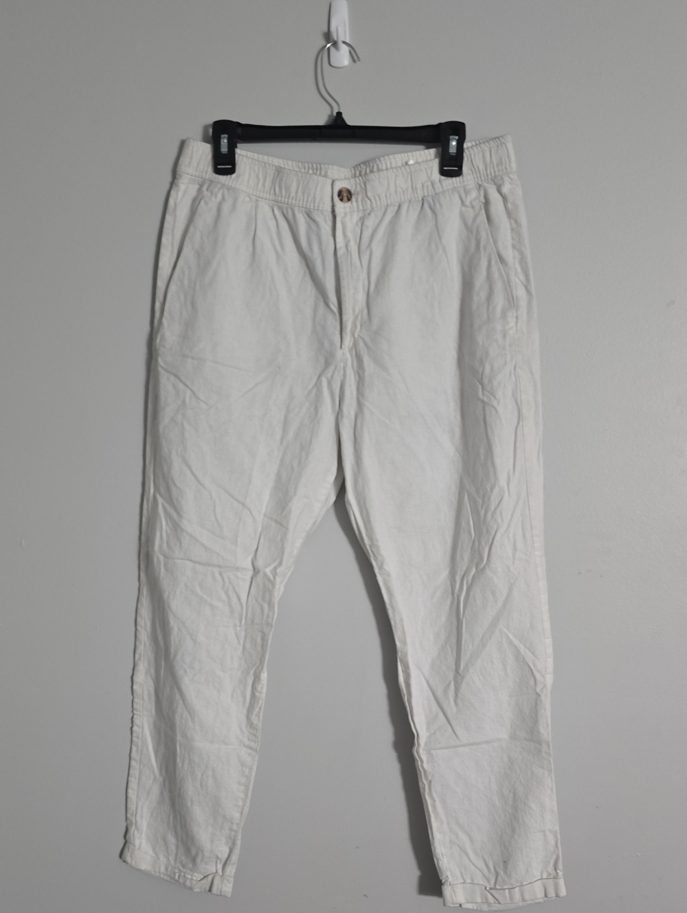 H&M Cream Elastic-Waist Chinos